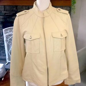 Attention Creme Leather Jacket